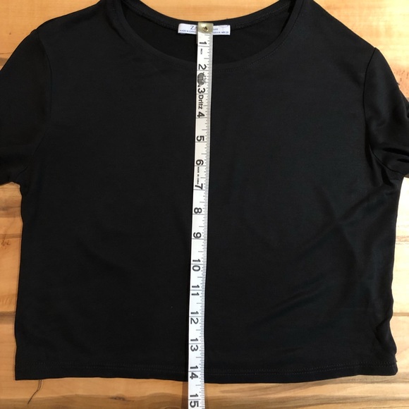 Zara long sleeve round neck crop top black - Picture 6 of 6
